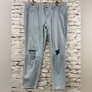 YMI Lightwash Ripped Ankle Jeans